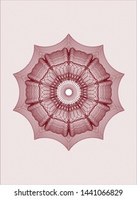 Red passport money style rosette. Vector Illustration. Detailed.