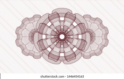 Red passport money style rosette. Vector Illustration. Detailed.