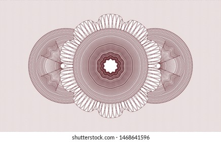 Red passport money style rosette. Vector Illustration. Detailed.