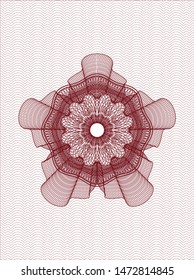 Red passport money style rosette. Vector Illustration. Detailed.