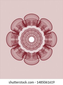 Red passport money style rosette. Vector Illustration. Detailed.