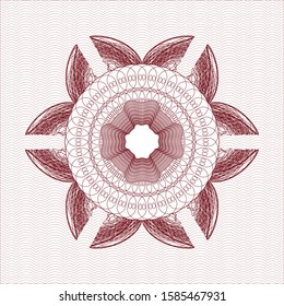 Red passport money style rosette. Vector Illustration. Detailed.