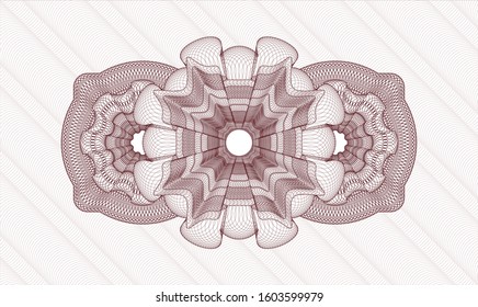 Red passport money style rosette. Vector Illustration. Detailed.