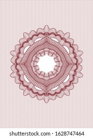 Red passport money style rosette. Vector Illustration. Detailed.