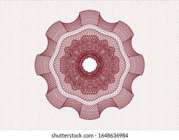 Red passport money style rosette. Vector Illustration. Detailed.