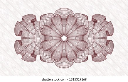 Red passport money style rosette. Vector Illustration. Detailed 