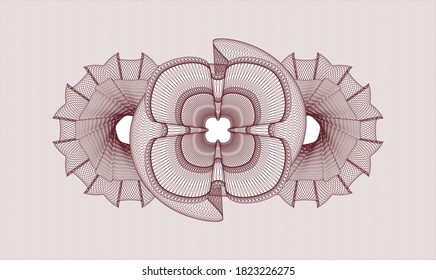 Red passport money style rosette. Vector Illustration. Detailed 