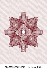 Red passport money style rosette. Vector Illustration. Detailed. 