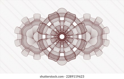 Red passport money style rosette. Vector Illustration. Detailed 