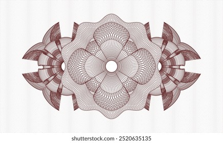 Red passport money style rosette. Vector Illustration. Detailed 