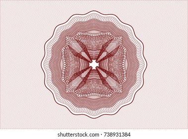 Red passport money style rossete
