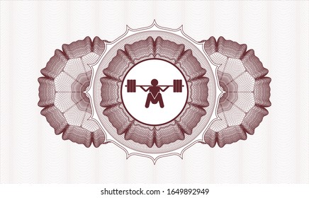Rosette de pasaportes rosette con un icono de cuclillas en el interior