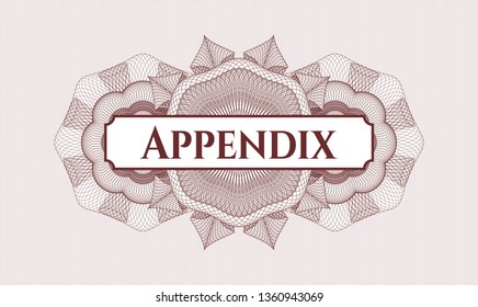 Red passport rosette with text Appendix inside