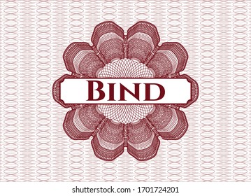 Red passport rosette with text Bind inside