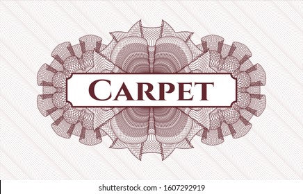 Red passport rosette with text Carpet inside