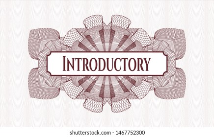 Red passport rosette with text Introductory inside