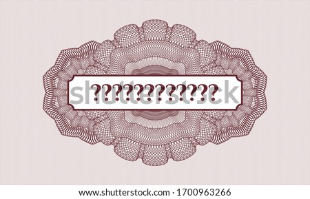 Red passport rosette with text Question Mark inside