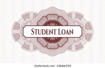 Red passport rosette with text Student Loan inside