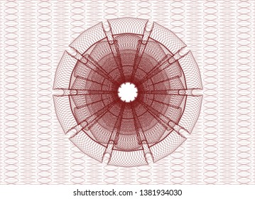 Red passport rosette. Vector Illustration. Detailed.