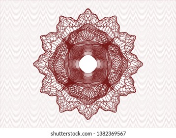 Red passport rosette. Vector Illustration. Detailed.