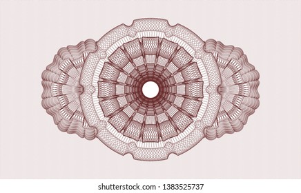 Red passport rosette. Vector Illustration. Detailed.