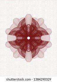 Red passport rosette. Vector Illustration. Detailed.