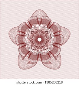 Red passport rosette. Vector Illustration. Detailed.
