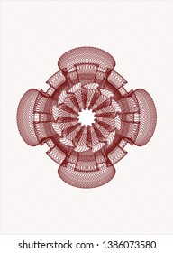 Red passport rosette. Vector Illustration. Detailed.
