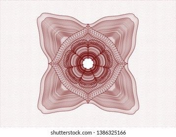 Red passport rosette. Vector Illustration. Detailed.