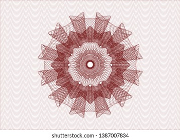 Red passport rosette. Vector Illustration. Detailed.