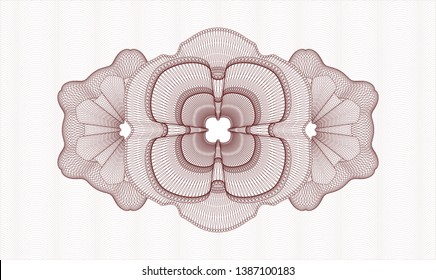 Red passport rosette. Vector Illustration. Detailed.