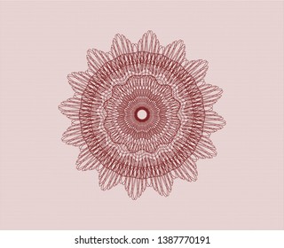 Red passport rosette. Vector Illustration. Detailed.