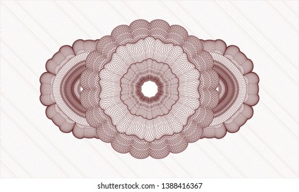 Red passport rosette. Vector Illustration. Detailed.