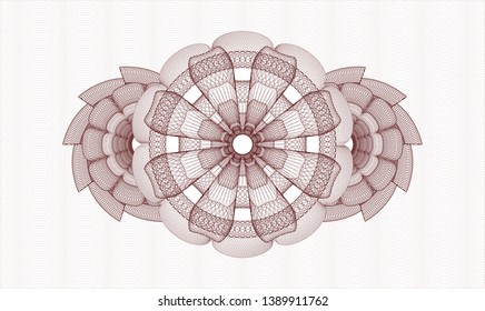 Red passport rosette. Vector Illustration. Detailed.