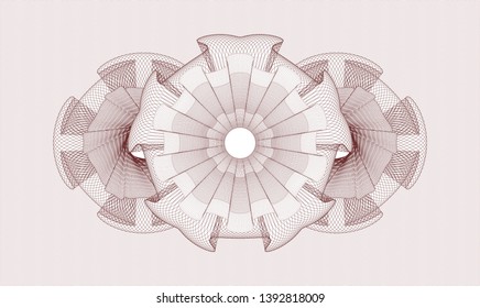 Red passport rosette. Vector Illustration. Detailed.