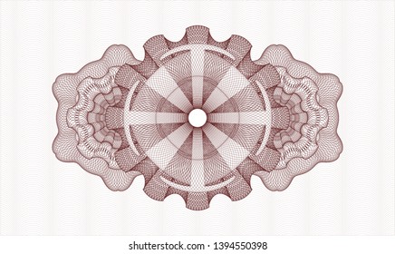 Red passport rosette. Vector Illustration. Detailed.