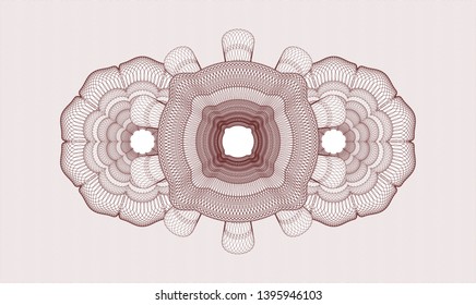 Red passport rosette. Vector Illustration. Detailed.