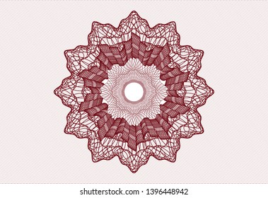 Red passport rosette. Vector Illustration. Detailed.