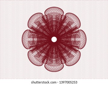 Red passport rosette. Vector Illustration. Detailed.