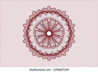 Red passport rosette. Vector Illustration. Detailed.