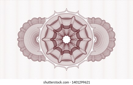 Red passport rosette. Vector Illustration. Detailed.