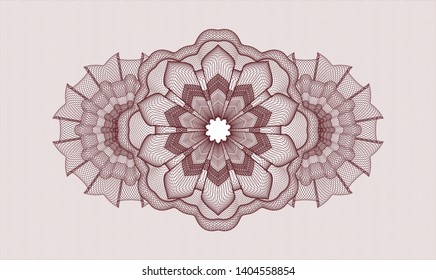 Red passport rosette. Vector Illustration. Detailed.