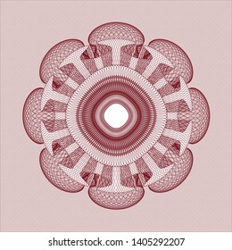 Red passport rosette. Vector Illustration. Detailed.