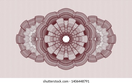 Red passport rosette. Vector Illustration. Detailed.