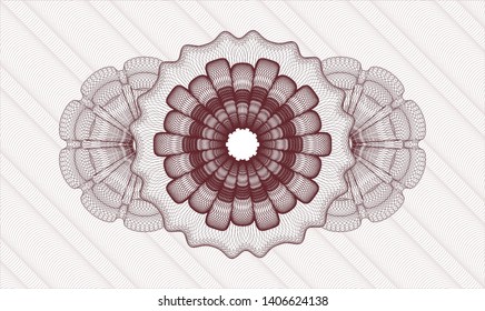 Red passport rosette. Vector Illustration. Detailed.