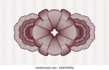 Red passport rosette. Vector Illustration. Detailed.
