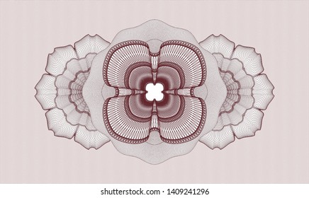 Red passport rosette. Vector Illustration. Detailed.