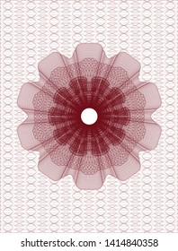 Red passport rosette. Vector Illustration. Detailed.