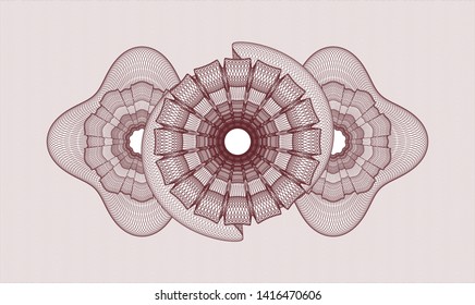 Red passport rosette. Vector Illustration. Detailed.