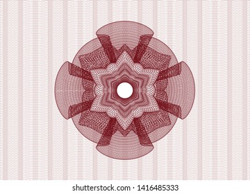 Red passport rosette. Vector Illustration. Detailed.
